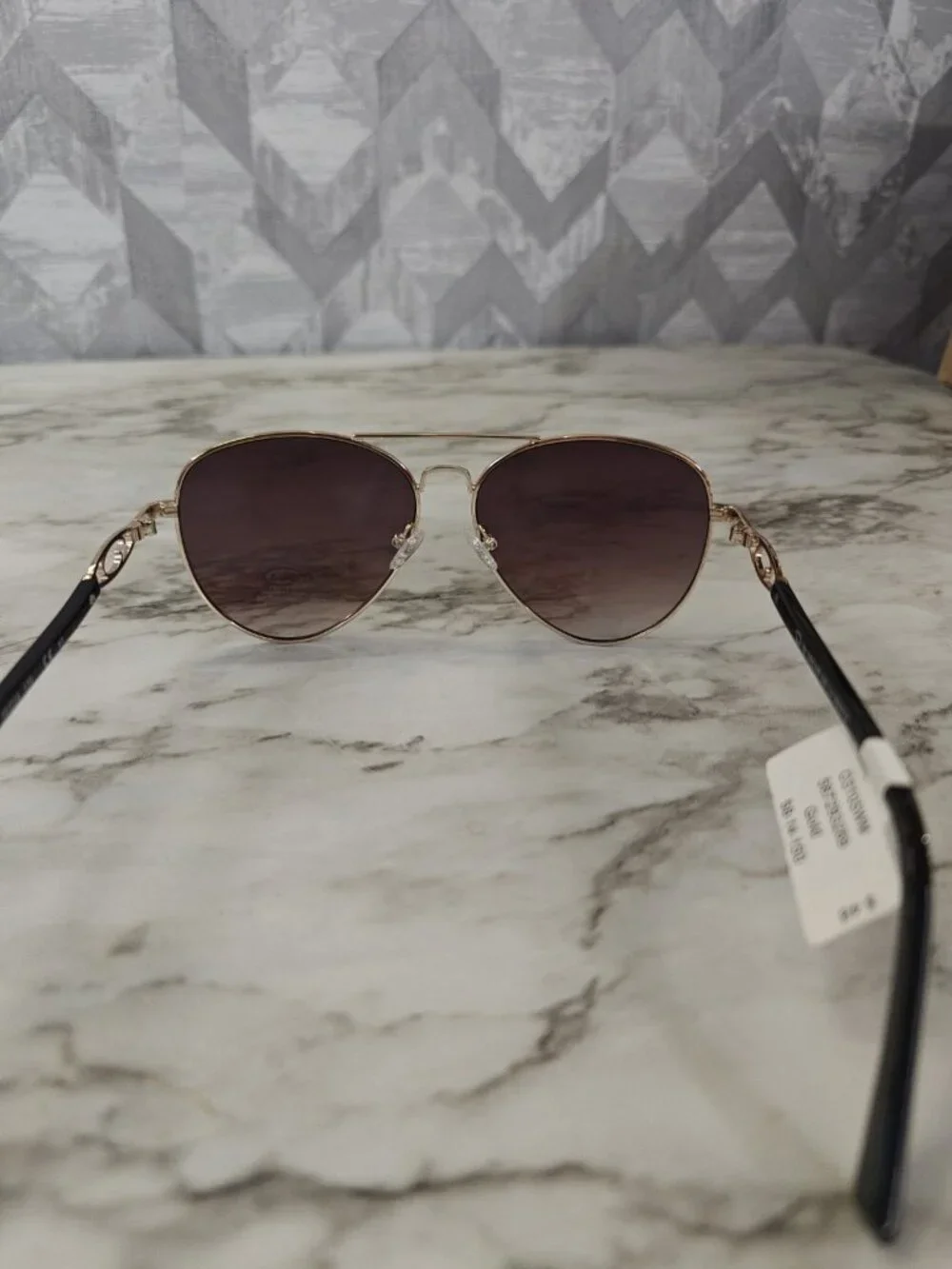 Oscar de la Renta Womens Aviator Sunglasses Gold Gradient MOD3105 58-14-150